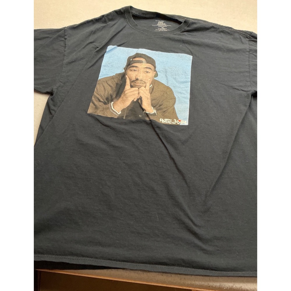 Poetic Justice Tupac Graphic T-Shirt‎ Lucky Movie Portrait Black XL Streetwear